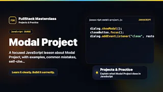 Modal Project Explained FullStack Masterclass JavaScript Course