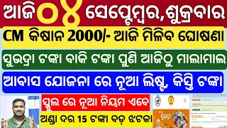 today's morning news odisha|4 september 2026|Subhadra Yojana|awas yojana|Groww app trade mutual fund