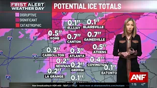 Potential ice totals for north Georgia during winter storm Full map