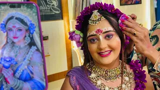 BTS 😍 Most Beautiful Radha Rani look Create of my Life #janmashtami #bindasskavya 
