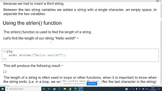 string function php string strlen strpos bca btech msc mca mgsu