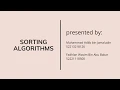 Sorting Algorithms Selection Merge Sort Bubble and Insertion
