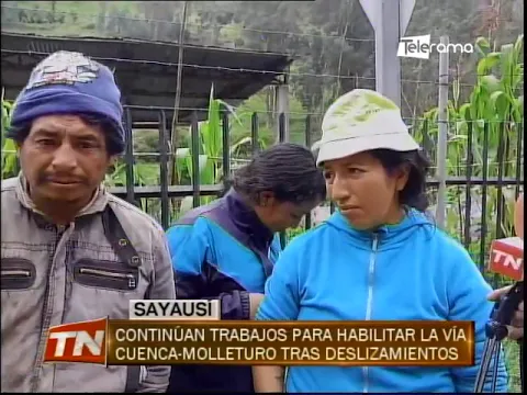 Continúan trabajos para habilitar la vía Cuenca-Molleturo tras deslizamientos