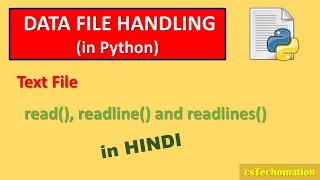 3 File Handling in Python programming text file read readline readlines CBSE class 12 CS