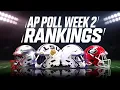 Week 2 College Football Top 25 AP Poll Rankings Instant Reaction