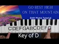 Go Rest High on That Mountain - Vince Gill Key of D EASY Piano Tutorial