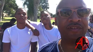 Identical twin brothers from South Side Compton Crips at their park