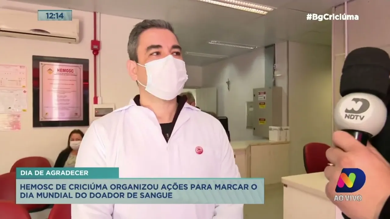 Hemosc de Criciúma realiza ações para agradecer voluntários no Dia Mundial do Doador de Sangue
