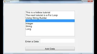 Visual Basic Net Absolute Beginners Tutorial Adding Data To a ListBox