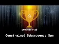 Leetcode 1425 Constrained Subsequence Sum