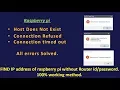 2 Raspberry Pi host Doesnot Exist Connection refuse timeout SOLVED