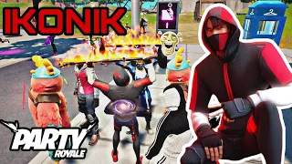 Fortnite IKONIK Flexing Emote Battling People In Party Royale