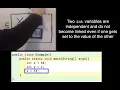 Java NM - Example 1 Two int variables are independent and do not become linked