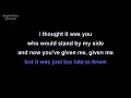 johnny hates jazz | shattered dreams | lyrics | paroles | letra |