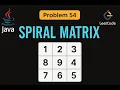 LeetCode 54 Spiral Matrix Java Solution Matrix Traversal