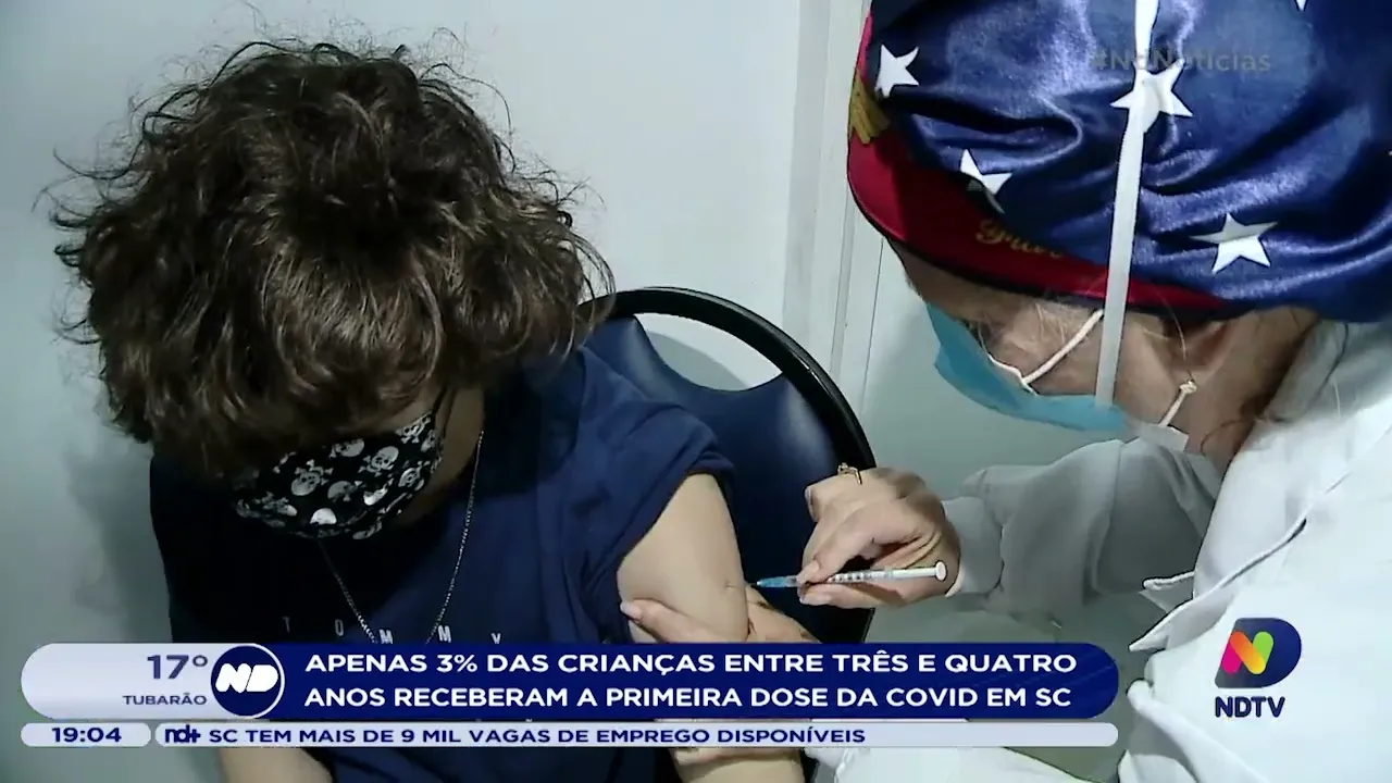 Apenas 3% das crianças entre três e quatro anos receberam a primeira dose da Covid em SC