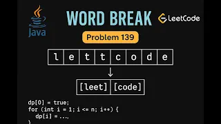 LeetCode 139 Word Break Java Solution Dynamic Programming