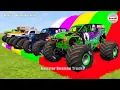 Download Lagu Triple Flatbed Trailer Monster Trucks Transport with Slide Color - BeamNG.drive 407