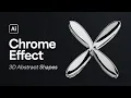3D Abstract Chrome Shapes Adobe Illustrator