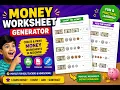 Free Money Counting Worksheet Generator for Kids Create Printable Money Worksheets TinyTreks