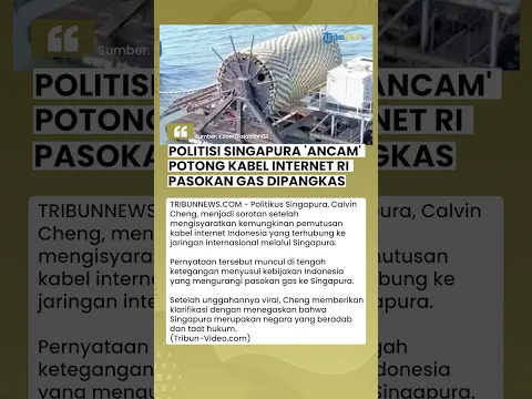 Politikus Singapura Singgung Potong Kabel Internet, Viral di Tengah Ketegangan Pasokan Gas Indonesia