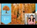 Get Ready for Autumn Fall and Create an Acrostic Poem with Me