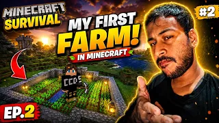 I BUILT MY FIRST FARM IN MINECRAFT! 🌾🔥 | Minecraft Survival EP.2 (Hindi)