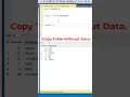 Trick to Copy a Table Without Data