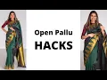 Saree Hacks How to Wear Open Pallu How to Wear Saree for Beginners Tia Bhuva
