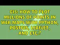 GIS How to plot millions of points in web maps with python postgis leaflet and etc