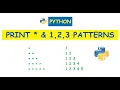 Python Print pattern Print 1 2 3 patterns