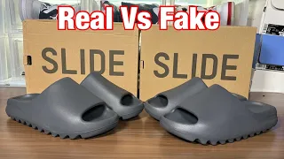 Adidas Yeezy Slide Gray Slate Real Vs Fake Review