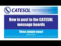 How to post to a CATESOL message board social media find a member