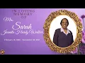 Homegoing Celebration for Mrs Sarah Juanita Hardy Walker