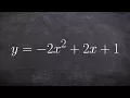 Finding the vertex of a quadratic function