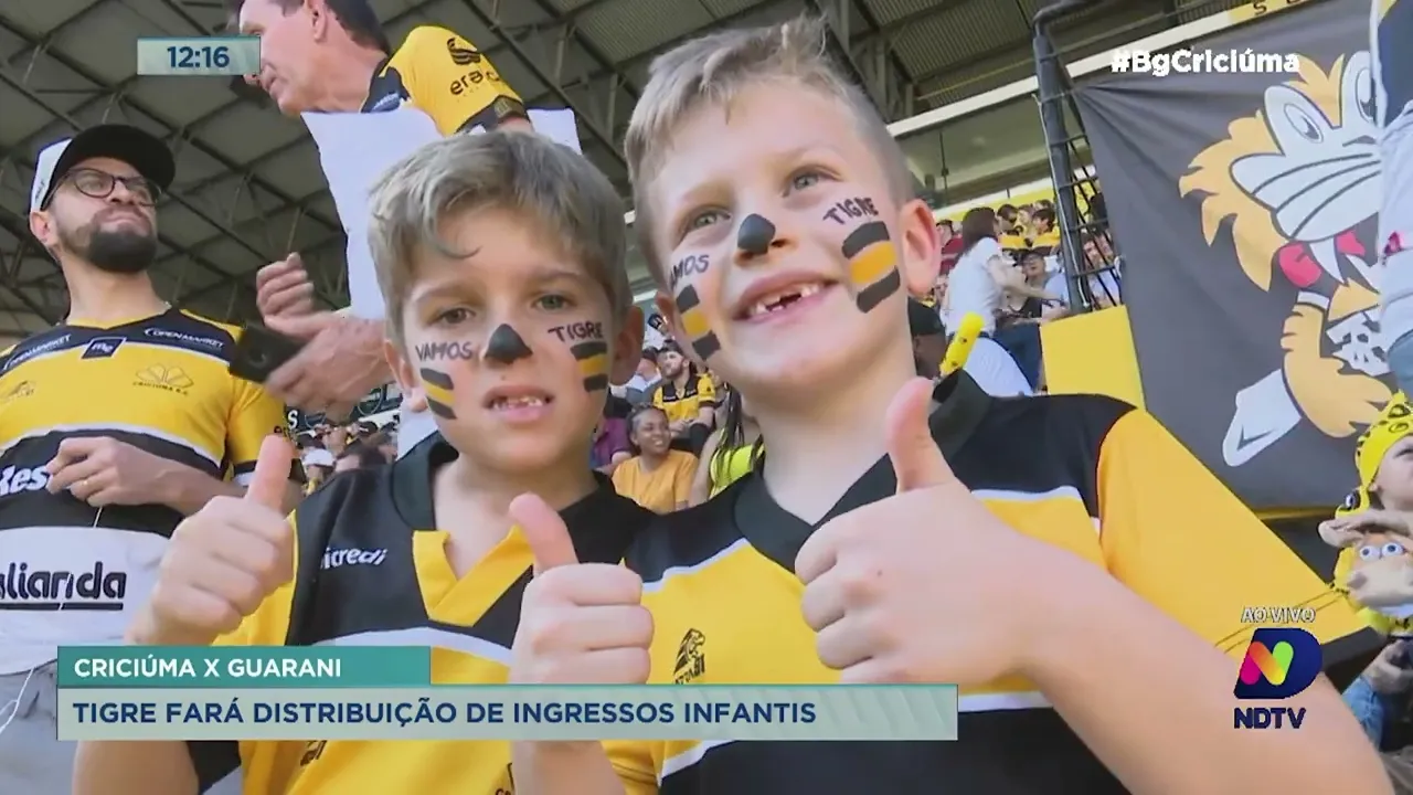 Criciúma distribui 1000 ingressos infantis para o jogo contra o Guarani