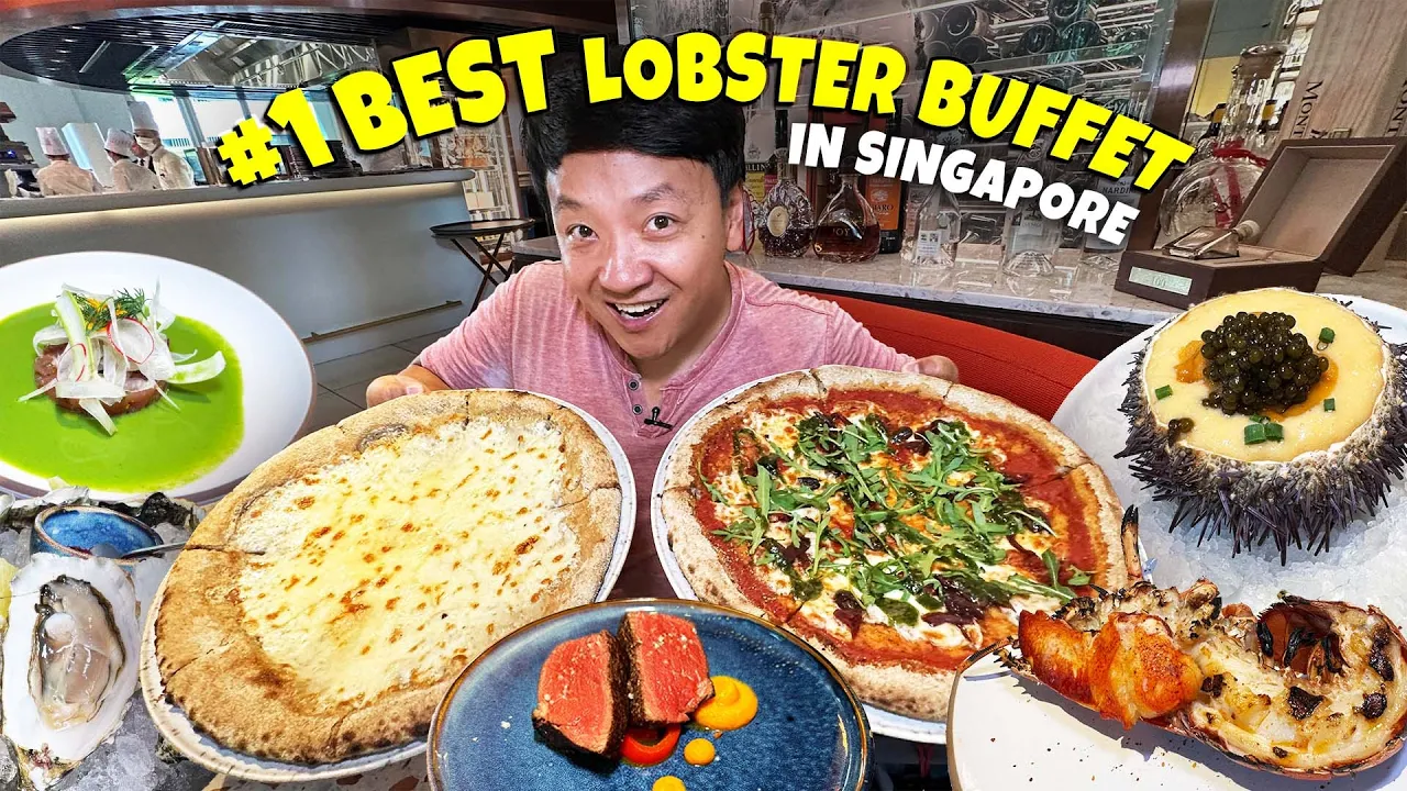 Eating EVERYTHING at LUXURY MICHELIN Lobster Seafood Brunch Buffet in Singapore