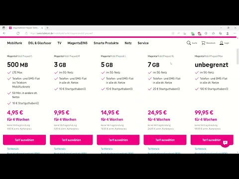 Die neuen prepaid Tarife der deutschen Telekom ?