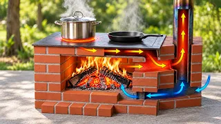 Crazy Invention by a 65-Year-Old Man! 3-in-1 Stove for Free Heating and Cooking All Winter!