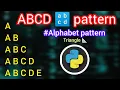 How to make alphabet pattern in python ABCD pattern tutorial