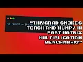 Unbelievable Speed Test tinygrad vs torch numpy for 10000x10000 Matrix Multiplication