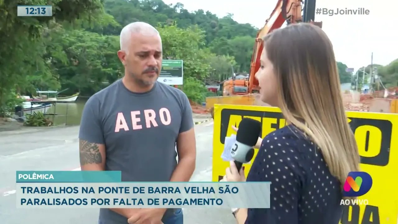 Polêmica: trabalhos na ponte de Barra Velha são paralisados por falta de pagamento