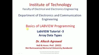 LabVIEW Tutorial-3 Array Data Types by Dr Alkesh Agrawal