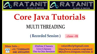 Core Java Tutorials Multi Threading by Mr Ratan class-01