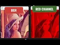 16 Extract the red color channel from BGR color image using Open CV and Python