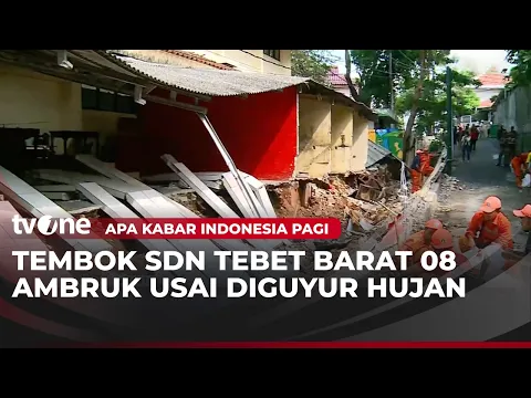 Tembok SDN Tebet Barat 08 Roboh Usai Diguyur Hujan Deras, Sekolah Terapkan Belajar Daring