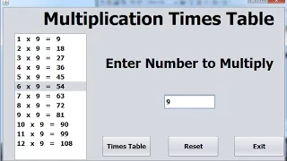 How to Create Multiplication TimesTable Using JList in Java NetBeans