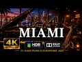4K MIAMI Jazz 3 Hour Drone Aerial with soothing Piano Saxophone Jazz Florida FL USA