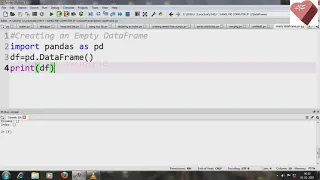 1 Creating an empty DataFrame