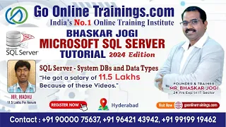 SQL Server - System DBs and Data Types I Bhaskar Jogi I Go online Trainings I